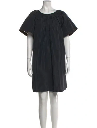 Pre-owned Lafayette 148 Scoop Neck Mini Dress In Black