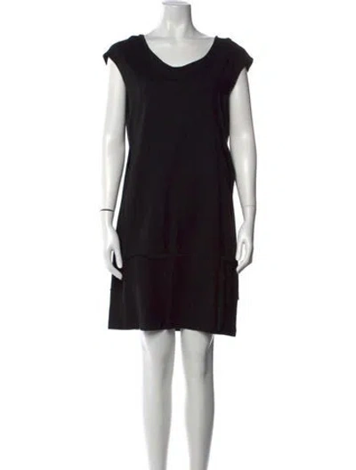 Pre-owned Lafayette 148 Scoop Neck Mini Dress In Black
