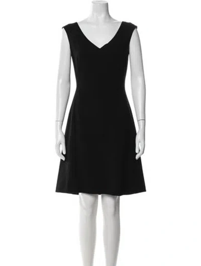 Pre-owned Lafayette 148 Scoop Neck Mini Dress In Black