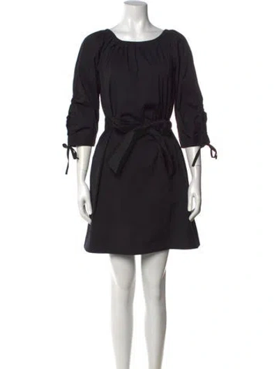 Pre-owned Lafayette 148 Scoop Neck Mini Dress In Black