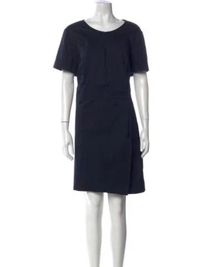 Pre-owned Lafayette 148 Scoop Neck Mini Dress In Blue