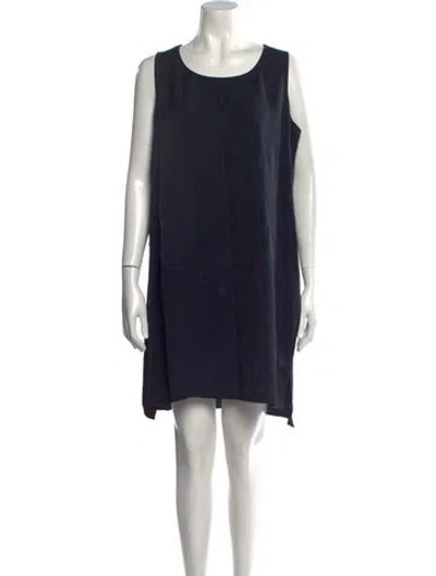 Pre-owned Lafayette 148 Scoop Neck Mini Dress In Blue