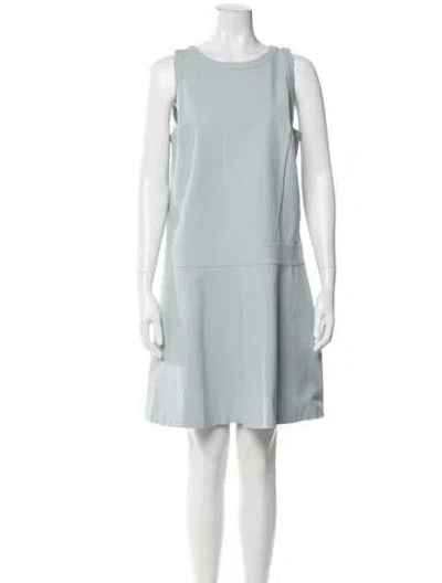 Pre-owned Lafayette 148 Scoop Neck Mini Dress In Blue