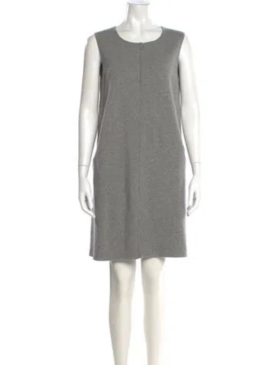 Pre-owned Lafayette 148 Scoop Neck Mini Dress In Gray