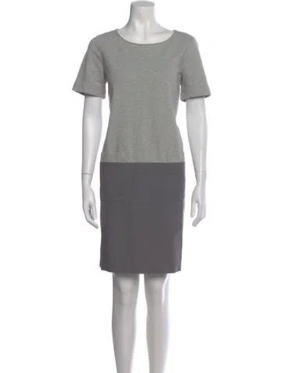 Pre-owned Lafayette 148 Scoop Neck Mini Dress In Gray