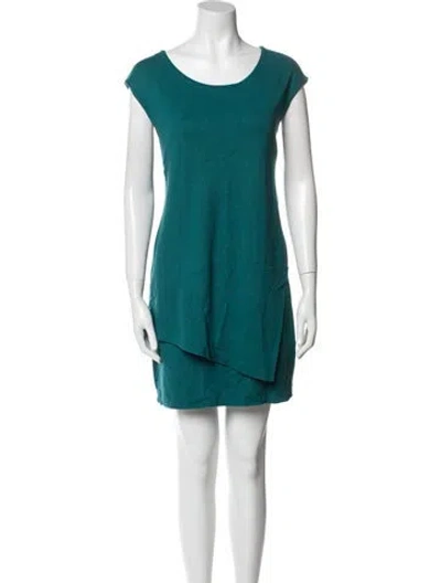 Pre-owned Lafayette 148 Scoop Neck Mini Dress In Green