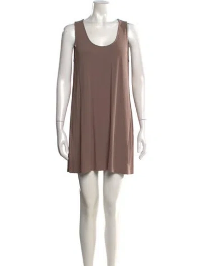 Pre-owned Lafayette 148 Scoop Neck Mini Dress W/ Tags In Brown