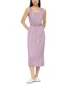 Lafayette 148 Plisse Belted Midi Sleeveless Dress In Lavender