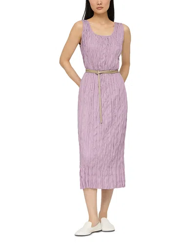 LAFAYETTE 148 SCOOP NECK PLEATED MIDI DRESS