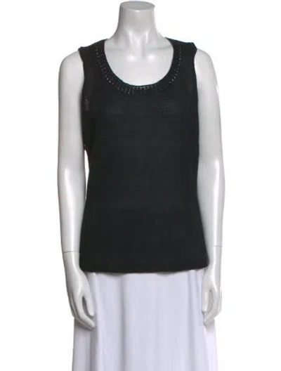 Pre-owned Lafayette 148 Scoop Neck Sweater In Black