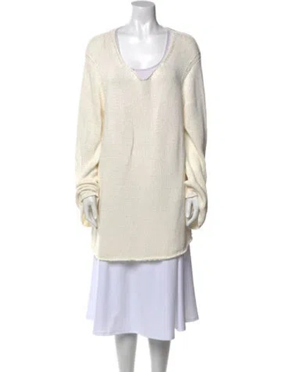 Pre-owned Lafayette 148 Scoop Neck Sweater In Neutral