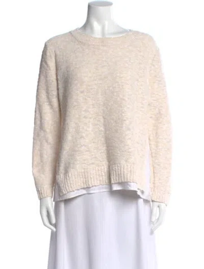 Pre-owned Lafayette 148 Scoop Neck Sweater In Neutral