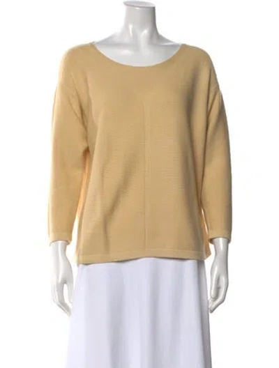 Pre-owned Lafayette 148 Scoop Neck Sweater In Neutral