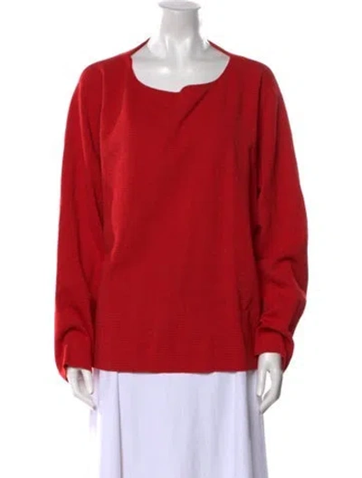 Pre-owned Lafayette 148 Scoop Neck Sweater In Red