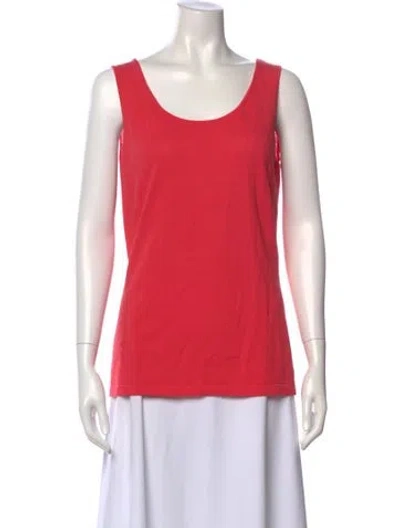 Pre-owned Lafayette 148 Scoop Neck Sweater In Red