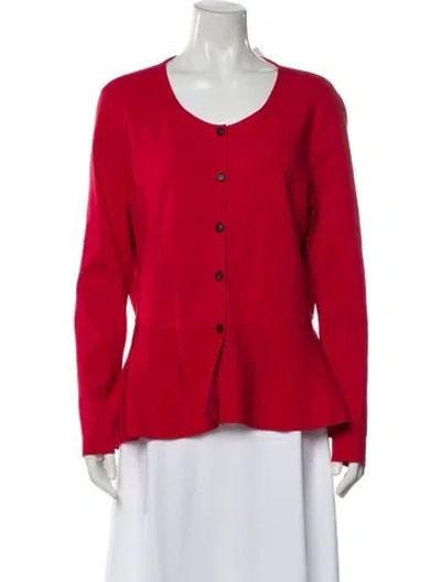 Pre-owned Lafayette 148 Scoop Neck Sweater In Red