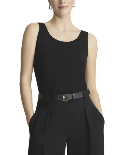 Lafayette 148 Matte Silk Bias Cut Tank In Black