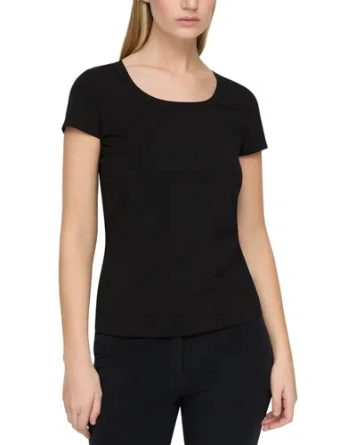 Lafayette 148 Scoop Neck T-shirt In Black