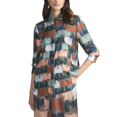 Lafayette 148 Scottie Blouse In Concrete Multi