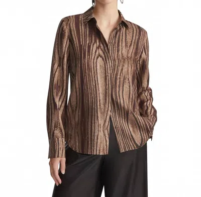 Lafayette 148 Scottie Blouse In Wood Multi