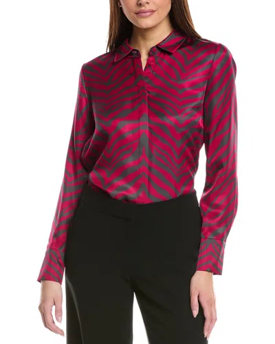 Lafayette 148 Scottie Blouse In Red
