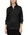 Lafayette 148 Scottie Silk Blouse In Black