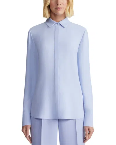 Lafayette 148 Scottie Silk Blouse In Blue