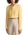 Lafayette 148 Scottie Silk Blouse In Canary Yellow