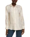 Lafayette 148 New York Scottie Silk Blouse In Multi