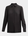 Lafayette 148 Scottie Silk Button-down Blouse In Multi
