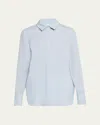 Lafayette 148 Scottie Silk Button-down Blouse In Wild Bluet