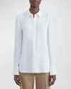 Lafayette 148 Scottie Silk Button-down Blouse In Multi