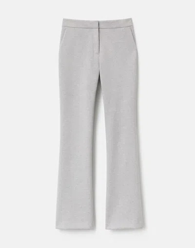 Lafayette 148 Scuba Cotton Melange High Rise Flared Ankle Pants In Gray