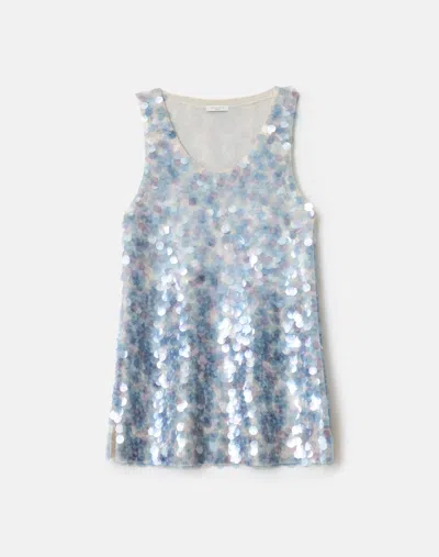 Lafayette 148 Sequin Cashmere Knit Tank In Lavender Tint Multi
