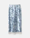 Lafayette 148 Sequin Straight Midi Pencil Skirt In Lavender Tint Multi