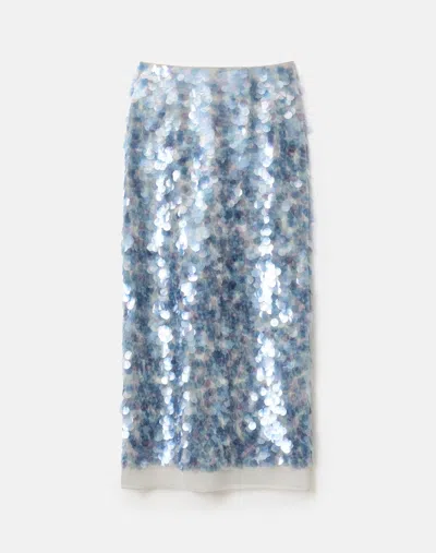 Lafayette 148 Sequin Straight Midi Pencil Skirt In Lavender Tint Multi