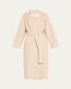 Lafayette 148 Shawl-collar Cashmere Wrap Coat In Ecru