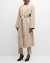 Lafayette 148 Shawl-collar Cashmere Wrap Coat In Ecru