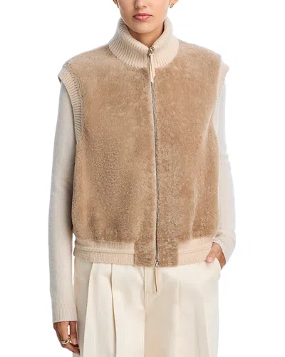 Lafayette 148 Shearling Vest In Brown