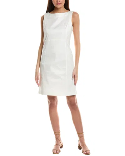 Lafayette 148 Sheath Bateau Neck Dress In White