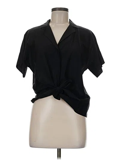 Pre-owned Lafayette 148 Short Sleeve Blouse In Black