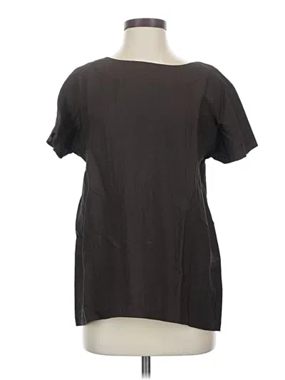 Pre-owned Lafayette 148 Short Sleeve Blouse In Black