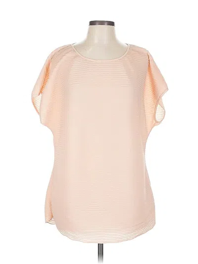 Pre-owned Lafayette 148 Short Sleeve Blouse In Pink