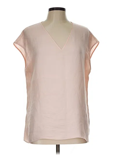 Pre-owned Lafayette 148 Short Sleeve Blouse In Pink