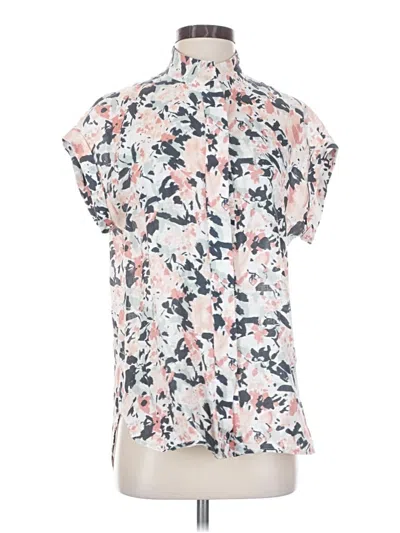 Pre-owned Lafayette 148 Short Sleeve Blouse In Pink