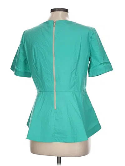 Pre-owned Lafayette 148 Short Sleeve Blouse In Teal