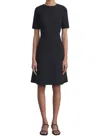 Lafayette 148 Short Sleeve Dress In Black In Black