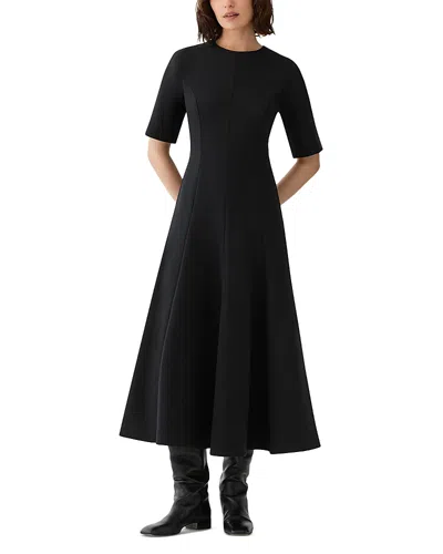 Lafayette 148 Short Sleeve Fit And Flare Maxi Dress In Black