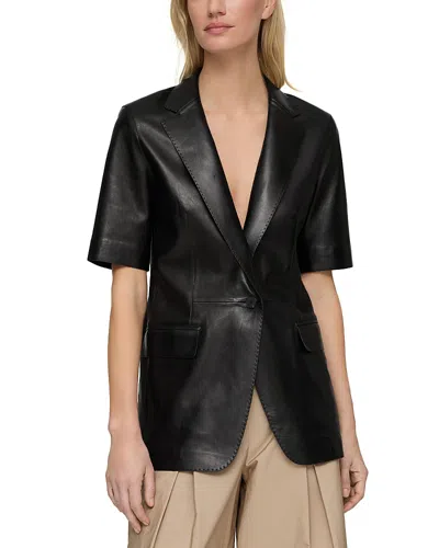 LAFAYETTE 148 SHORT SLEEVE LEATHER BLAZER