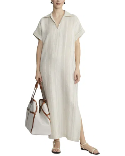 LAFAYETTE 148 SHORT SLEEVE LINEN & CASHMERE-BLEND POPOVER DRESS